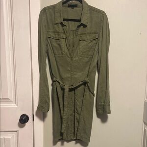 Sanctuary brand Anthropologie Sage Green Button down Shirt Dress- Sm - waist tie